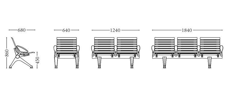 鋁合金機(jī)場(chǎng)椅/等候椅-SJ9087(圖2) undefined